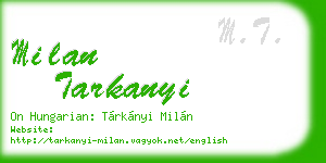 milan tarkanyi business card